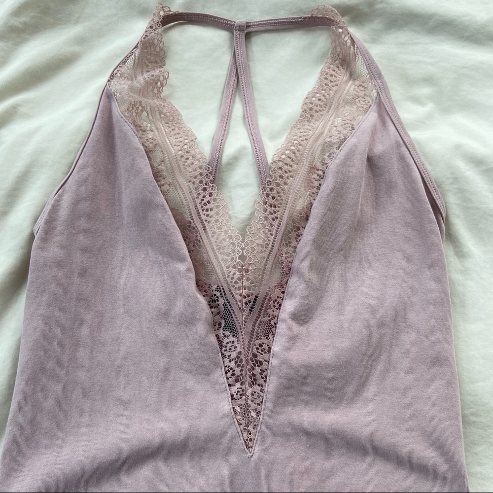 Express Lace Trim Tank Bodysuit Thong - Picture 3 of 7